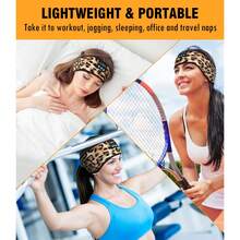 睡眠耳機頭帶音樂頭帶無線帶式耳機,搭載薄型高清立體聲揚聲器,適合側身睡眠、運動、瑜珈、旅行等場合使用 - 薑色 - 查看 7