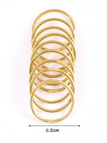 極簡風格,可疊加的弧形女士金手鐲 - 金色 - 查看 5