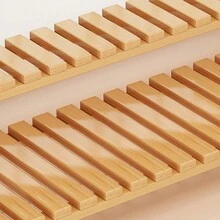 1pc Apricot Diy Handmade Bamboo Storage Rack Floor Standing Organizer - Apricot - View 2