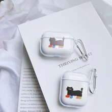 Transparent Colorful Cat Socks Protective Case Compatible With AirPods 2/3/Pro/Pro2/ 4 - Clear - View 3