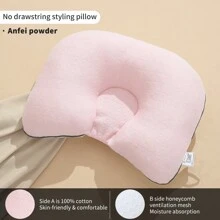 1個純色嬰兒矯正枕頭,適用於0-6個月或上1歲的新生兒,預防和矯正扁頭症候群,適合日常使用 - 粉色 - 查看 1