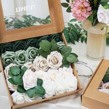 Exquisite Artificial Flower Autumn Orange Sets For DIY Wedding Decor & Centerpieces - Olive Green - View 1