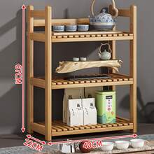 Estante De Almacenamiento Casero De Bambú Hecho A Mano, Bricolaje, Color Albaricoque, Con 3 Estantes, 1 Ud. - Albaricoque - Ver 3