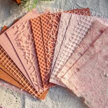 1 包 16 張混合材質包,浪漫鏤空網狀裝飾紙,適合 Diy 拼貼藝術,剪貼簿文具供應 - 粉色 - 查看 1