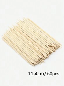 50 que đẩy biểu bì bằng gỗ cỡ trung màu cam dùng để làm móng tay, dụng cụ loại bỏ biểu bì, chăm sóc móng chuyên nghiệp, dụng cụ làm móng, dụng cụ làm móng, dụng cụ nghệ thuật làm móng, trở lại trường, làm móng, dụng cụ làm móng để ấn vào móng tay - Màu be - Xem 2