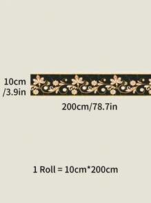 1 Roll 2m/78.7inch Flower Leaves Vine Pattern Romantic Special Design Skirting Line Sticker, Self Adhesive Floor Baseboard Sticker For Home Decor, PVC Material Waistline Sticker, Minimalist Modern Style Wall Sticker Office Decor, School Decor, Home Improvement Material For Protecting Wall Edges, Various Colors And Sizes Are Available, Easy To Clean, Stickers, Wall Decal, Vinyl Decal For Home Decorations, Spring Decoration Items Refresh Your Home, Festival Decoration Stickers Gifts Birthday Graduation - Multicolor - View 4