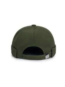 1pc Unisex Vintage Artistic Tang Hat, Hip-Hop Style, No Brim Melon Cap For Spring Casual - Burgundy - View 3