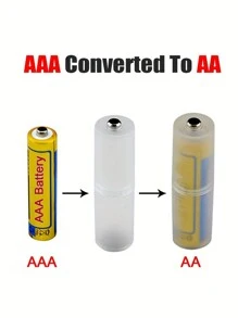 2pcs/5pcs AAA To AA Battery Converter Holder, AAA To AA Battery Adapter With Negative Pole - White - View 1