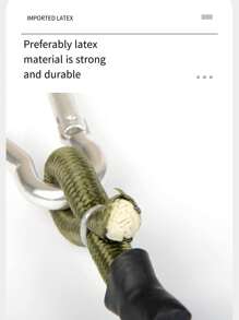 1入組帶有扣環和卡拉比那鉤的彈性帳篷繩，8mm露營晾衣繩，行李捆綁繩適用於戶外旅行裝備打包 - 軍綠色 - 查看 6