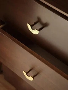 1 Collection Of Hand-Hammered, Semicircular, Round, Round Edge Handles, Suitable For Wardrobes, Cabinet Doors, Cabinets, Drawers, Dressing Tables, Furniture Handles, Electroplated Zinc Alloy Handles. Send Screws - Gold - View 2