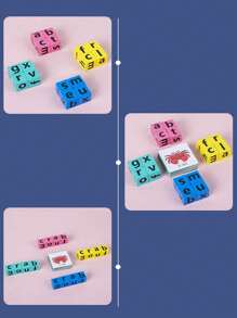 Juego de construcción con letras de madera, tarjetas didácticas de emparejamiento de letras del alfabeto, cubos ABC de palabras de vista, rompecabezas educativo Montessori, regalo para niños preescolares niños y niñas de 3 a 5 años, juguetes de niña, juguetes de 6 años, juegos de madera, juego de ortografía, juegos de niño, juguetes de niño de 10 años