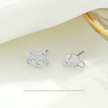 OMID 1對銀製時尚不對稱耳環,個性化風格,適合女性派對時穿著 - 耳釘 - 查看 4