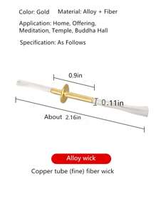 1 件玻璃纤维灯芯油灯油灯 DIY 灯芯黄油煤油灯灯芯油灯灯芯合金灯芯铜支架 - 金色 - 查看 5