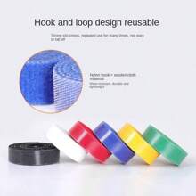 Cable Organizer Hook And Loop Strap, Desktop Wire Management System, Adjustable And Durable Cable Ties, Black, 1 Meter - Black - View 9