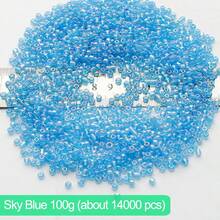 100 克/包彩色壓克力珠用於手鍊製作套件,半透明手鍊珠彩色小馬珠手工馬賽克拼貼珠適用於 Diy 創作、手工藝品和其他工藝品裝飾珠寶製作用品 - 天藍色 - 查看 9