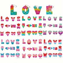 12入組迷你彈跳鑰匙圈抓捏玩具隨機配色,迷你彈跳泡泡情人節派對小禮品抓捏玩具,矽膠迷你彈跳玩具批量 - 彩色 - 查看 4