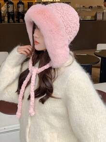 1 Miếng Của phụ nữ Đúng mốt Màu thuần Đơn giản Sang trọng Mũ len Với Tính hai mặt , Màu hồng , Mùa Đông Ngoài trời Dày Ấm áp Phức tạp Tai Sự bảo vệ Mũ , Thích hợp Đối với Sử dụng hàng ngày Dễ thương - Hồng - Xem 12