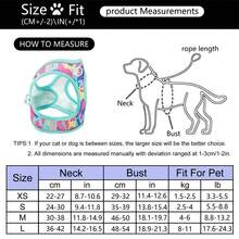 1套反光迷彩狗用胸帶馬甲,狗用牽繩和粗糞便袋套裝,便攜式,適用於步行和旅行 - 綠色 - 查看 3