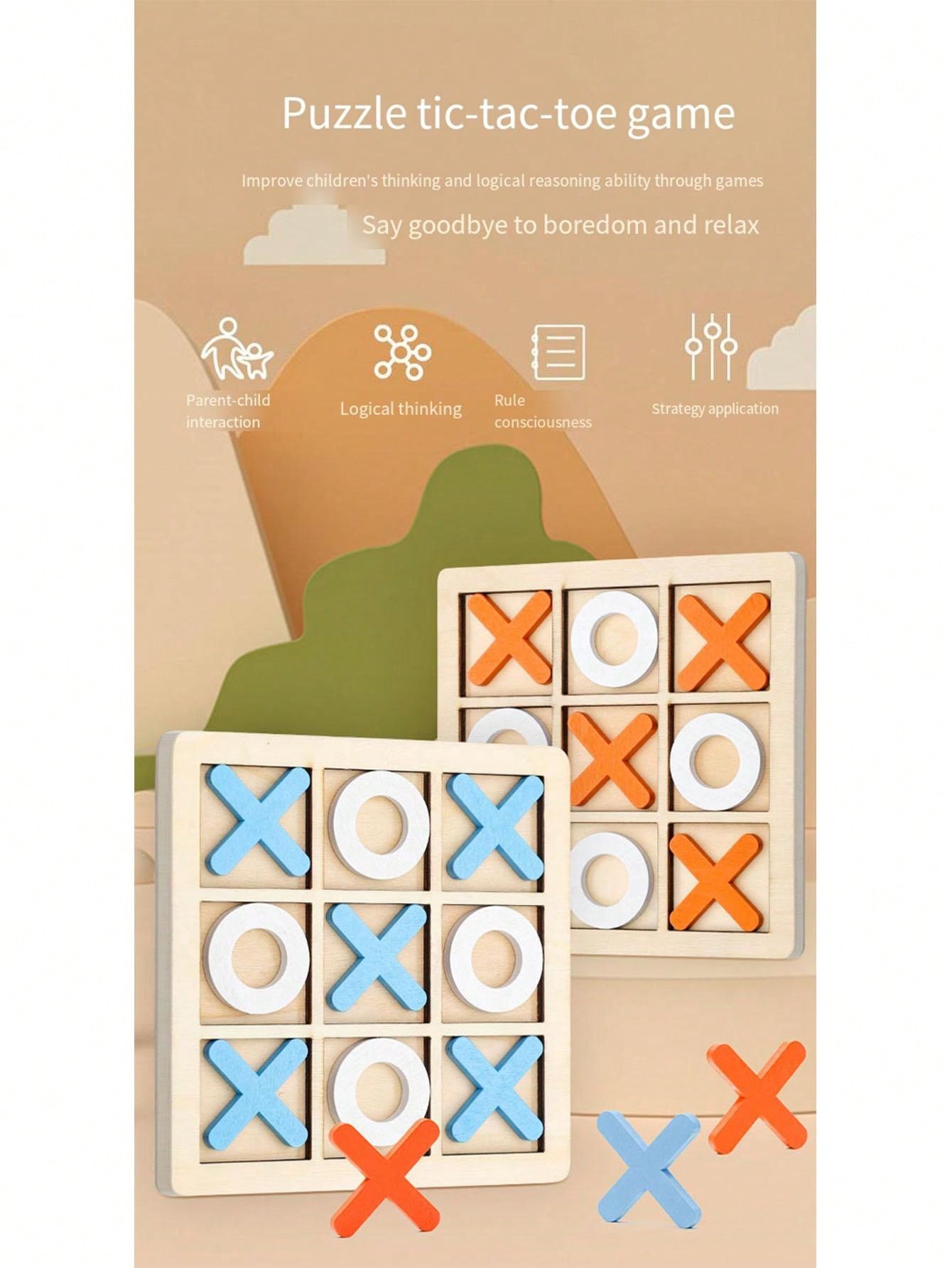 Jiugongge Tic Tac Toe Board Block Board Game SHEIN UK