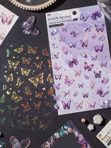 YUXIAN 2張/包蝴蝶拼貼手帳貼紙,復古裝飾貼紙,diy手工材料,適用於手機、筆記型電腦、配件、美學留言簿、廢紙日記、拼貼材料、計劃、創意藝術用品 - 紫色 - 查看 8