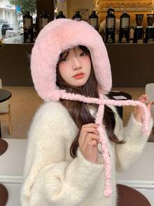 1 Miếng Của phụ nữ Đúng mốt Màu thuần Đơn giản Sang trọng Mũ len Với Tính hai mặt , Màu hồng , Mùa Đông Ngoài trời Dày Ấm áp Phức tạp Tai Sự bảo vệ Mũ , Thích hợp Đối với Sử dụng hàng ngày Dễ thương - Hồng - Xem 5