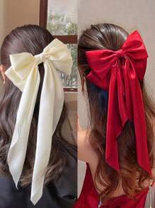 1-2 件女士超大号黑色/白色/红色缎带发夹，优雅别致的发饰，适合日常穿着和服装搭配蝴蝶结情人节 - 彩色 - 查看 19