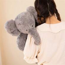1pc Cute & Dumb Elephant Stuffed Animal, 3 Sizes Soft Plush Toy, Grey Pillow Cushion, Birthday/New Year's Gift