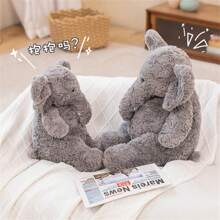 1pc Cute & Dumb Elephant Stuffed Animal, 3 Sizes Soft Plush Toy, Grey Pillow Cushion, Birthday/New Year's Gift
