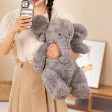 1pc Cute & Dumb Elephant Stuffed Animal, 3 Sizes Soft Plush Toy, Grey Pillow Cushion, Birthday/New Year's Gift