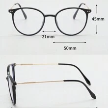 1pc Oval Shaped Fashion Computer Glasses, Eyewear For Daily Use, Computer, Gaming - Black - View 4