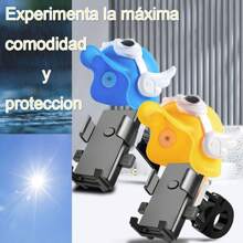 Soporte para Celular para moto o bicicleta con cubre sol o lluvia y angulo ajustable Universal Plástico , anti deslizante super edision especial - negro con amarillo - Ver 2