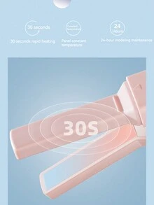 1 Usb 充電式迷你直髮器,拉直捲髮兩用,不損壞發電夾板,30 秒快速熱定形,持久 - 綠色 - 查看 5