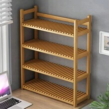 Estante De Almacenamiento Casero De Bambú Hecho A Mano, Bricolaje, Color Albaricoque, Con 3 Estantes, 1 Ud. - Albaricoque - Ver 7