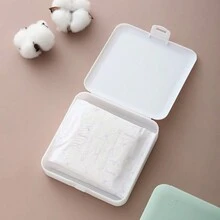 1個衛生巾收納包,月經週期盒,多功能便攜式收納盒,具有大容量和簡單扣環設計 - 橘色 - 查看 4