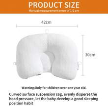 1pc Solid Color Newborn Baby Correction Pillow, Suitable For Daily Use On Babies Aged 0-6 Months To 1 Year Old, To Correct And Prevent Flat Head Syndrome - Green - View 5
