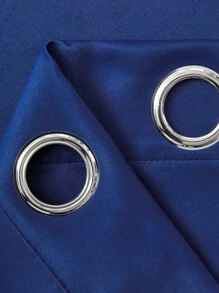 1pc/2pcs Grommet Blackout Curtains, Outdoor Blackout Curtains, Home Blackout Curtains, Kitchen Curtains, Room Decor Curtains, Outdoor Decor Curtains, Window Decor Curtains, Black Curtains, White Curtains, Blackout Curtains, Thermal Insulated Curtains, Solid Color Minimalist Modern Polyester Blend Polyester Fiber Bedroom Living Room Balcony Grommet Curtains - Blue - View 8