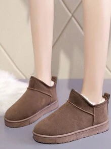 女士戶外活動冬季雪地靴,防滑、防水、保暖內裡,厚底、短筒,孕婦鞋 - 棕色 - 查看 3