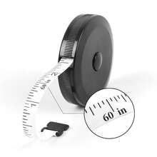 1 Pc 60in/150cm Soft Flexible Tape Measure Sewing, Automatic Telescopic Ruler, For Body Measuring, Sewing Measure, Home Fitness - Black - View 2