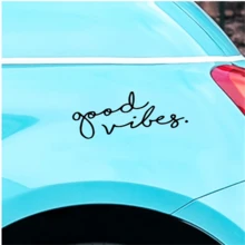 Pegatina Para Coche 'good Vibes' Para Parabrisas, Letra Impermeable, Calcomanía Para Coche - Negro - Ver 3