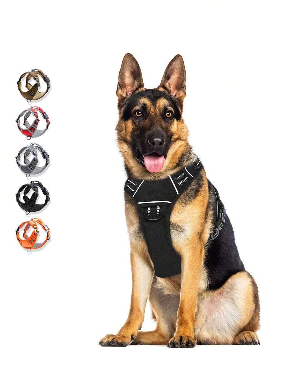 Dog Harness For Small And Medium Dogs, Adjustable Escape-Proof Pet Vest Harness - Black - View 1