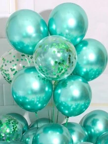 20pcs Gold Glitter Balloon Combo Set, Party Balloons, Decorative Balloons - Green - View 1