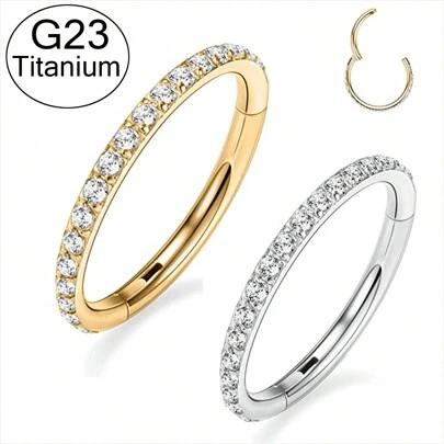 1入女性穿刺飾品,g23鈦鋯石16g鼻環,螺旋螺旋耳針,軟骨耳環
