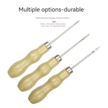 3pcs Gourd Shaped Solid Steel Awl Needles For Shoe Repair Tool - Multicolor - View 9