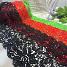 6.69英寸寬78.74英寸長可伸縮的繡花空心花邊,可用於diy服裝、家具裝飾