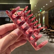 1 Pc Woman Pink Love Printing Cute Valentine'S Day Gift Hair Claws Clips Pink Accessories Valentine's Day Hair Jaw Clip Hair Clamps Hair Clutch Hair Catcher Clip, School Stuff, College Fall Winter Hair Clip Claw Clip Hair Accessories For Women For Vacation Outfits Woman