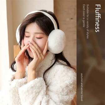 冬季保暖可摺疊耳塞實心加厚耳塞保暖耳塞,長毛絨可伸縮耳塞,男女適用