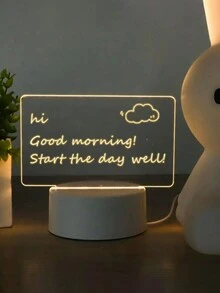 Diy亞克力小型台燈禮物,帶有可擦寫筆記板,3d夜燈,適用於生日、朋友、備忘錄等場合 - 白色 - 查看 1