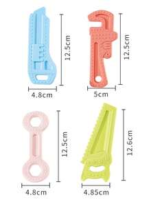 1 組嬰兒出牙玩具,4 件組柔軟矽膠牙膠,形狀有趣,安全又 - 粉色 - 查看 9