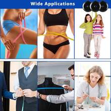 1 Pc 60in/150cm Soft Flexible Tape Measure Sewing, Automatic Telescopic Ruler, For Body Measuring, Sewing Measure, Home Fitness - Black - View 3