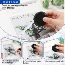 1 Pc 60in/150cm Soft Flexible Tape Measure Sewing, Automatic Telescopic Ruler, For Body Measuring, Sewing Measure, Home Fitness - Black - View 7